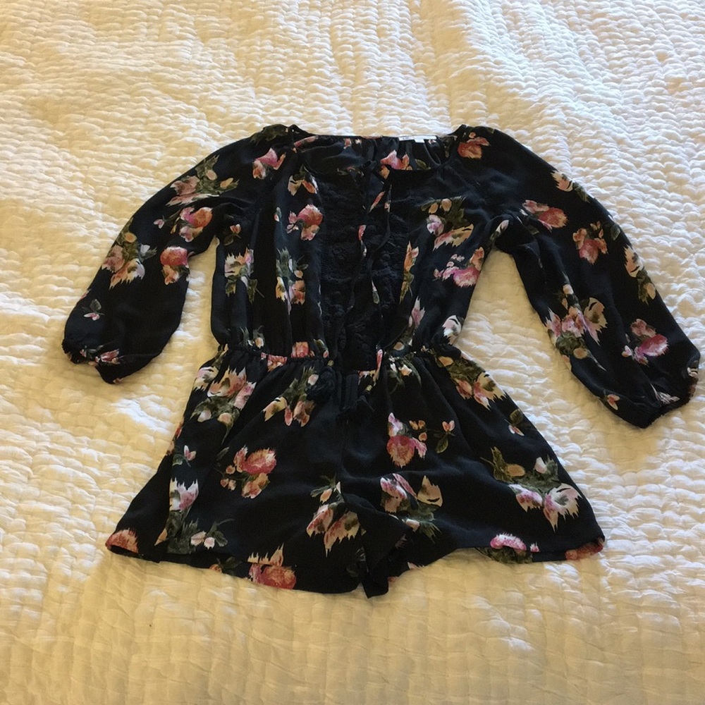 Black Floral Romper